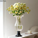 Axyaa Glass Vase: Artistic Flower Vessel for Hydroponic & Dried Flowers