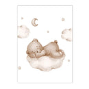 Axyaa Sun Rainbow Bear Canvas Wall Art Poster, Nursery Decor, Kids Room Decoration