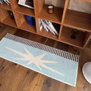 Axyaa Plaid Love Print Green Runner Rug for Trendy Home Decor