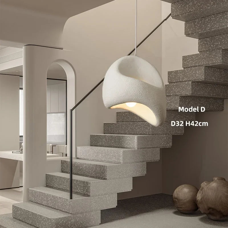 Axyaa White Irregular LED Pendant Chandelier for Home Decor & Bar
