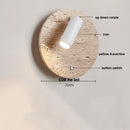 Axyaa Yellow Travertine Stone LED Wall Sconce Up Down Rotate Wall Light
