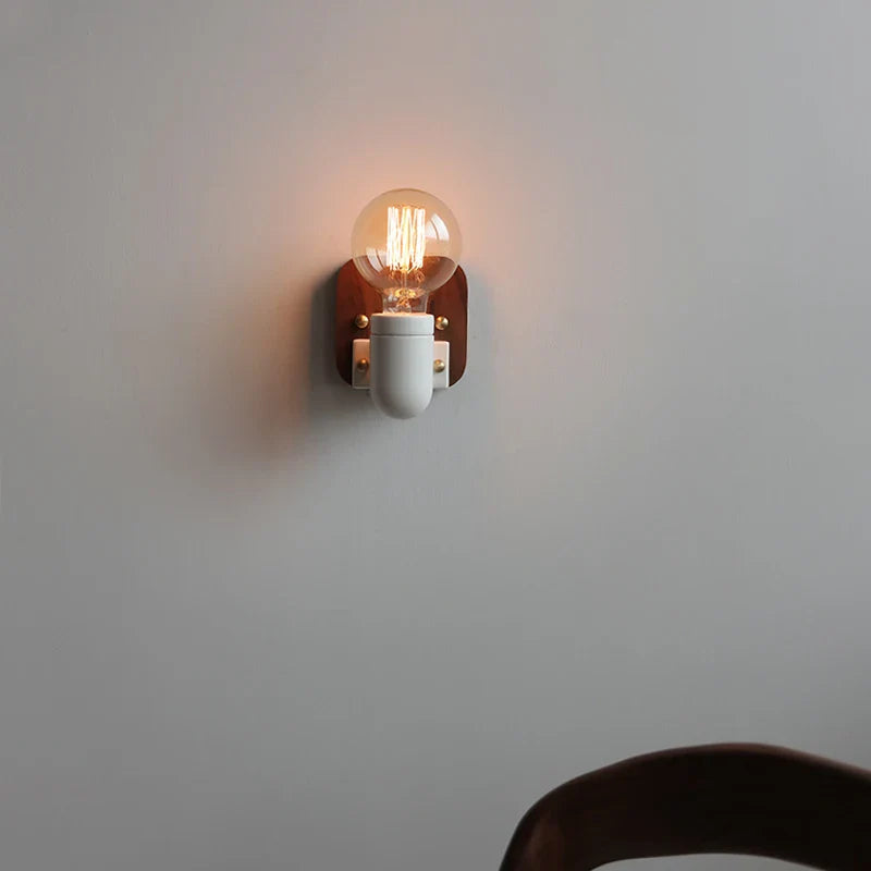 Axyaa Ceramic LED Wall Light Mirror Japan Style Bedside Lamp