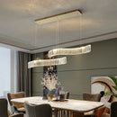 Axyaa Crystal Pendant Chandelier: Modern LED Ceiling Light for Luxury Dining Room Decor