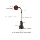 Axyaa Stone Iron LED Wall Lights with Pull Chain Switch for Living Room Decor