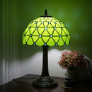 Axyaa Green Stained Glass Table Lamp 12 Inches for Home Office Decor
