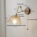 Axyaa Amber Glass LED Wall Lights Pull Chain Switch - Modern Nordic Design