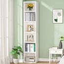 Axyaa 70.9" Tall Modern White Corner Bookcase with 6 Tier Cube Shelves