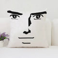 Axyaa Man Face Print Plush Cushion Cover 50x50cm