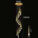 Axyaa Crystal Chandelier: Modern Stair Pendant Light for Living Room & Interior Lighting