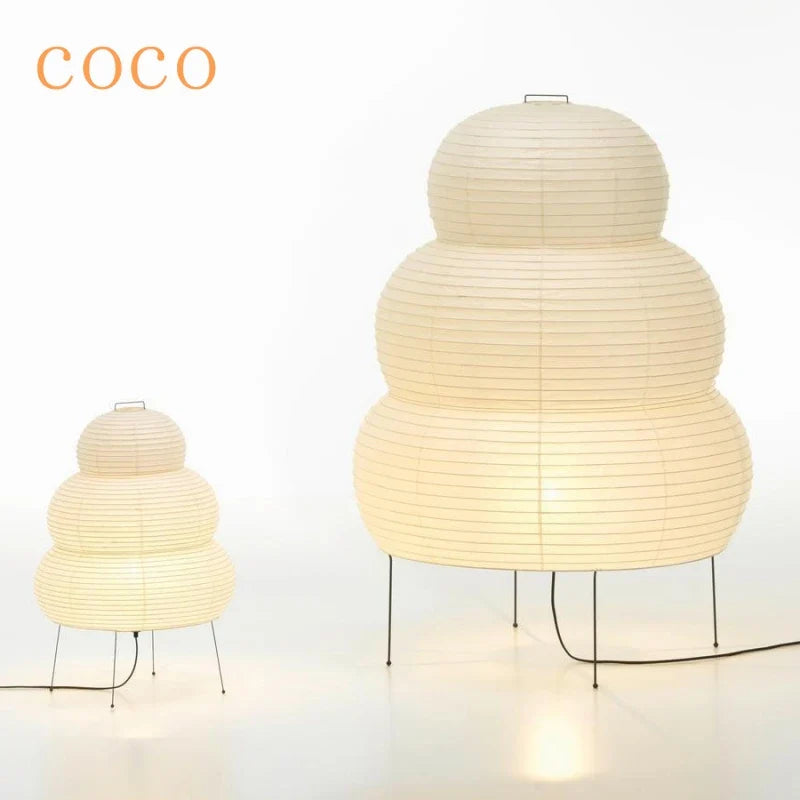 Axyaa Wabi-Sabi Tripod Floor Lamp - White Paper, Ideal for Bedroom, Living & Dining Room Decor