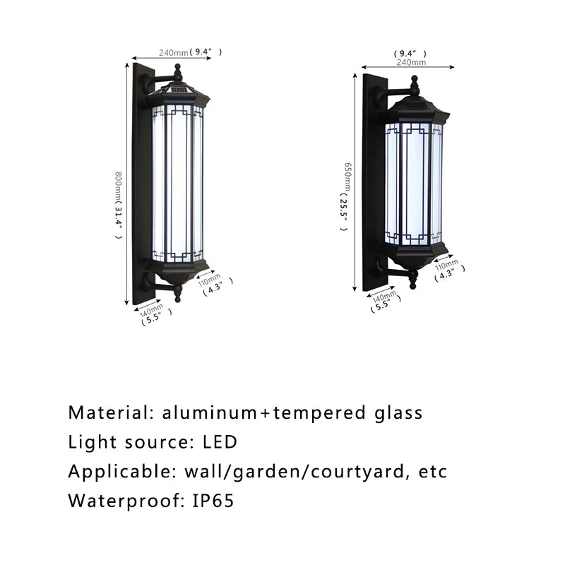 Axyaa Solar Wall Lamp: Contemporary Outdoor Sconce Lights - Waterproof IP65