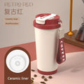 Axyaa Double Drink Straw Cup: Ceramic & Thermos, High-Value Portable Student & Work Cup