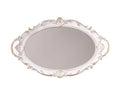 Axyaa Oval Mirror Tray Jewelry Organizer for Makeup and Decor