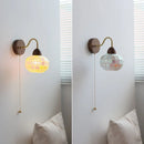 Axyaa Resin Shell Pull Chain LED Wall Lights - Modern Staircase & Bedroom Lamp