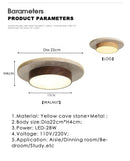 Axyaa Yellow Cave Stone Ceiling Lamp - Japanese Wabi Sabi Style for Bedroom, Living Room