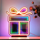 Axyaa Color Changing Tunnel Mirror Neon Sign; Double-sided Light for Store and Home Art