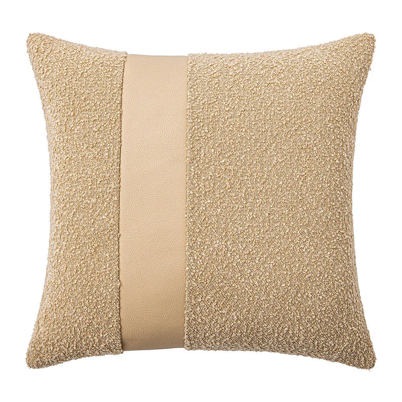 Faux Leather Textured Accent Pillow Cover in 9 Colors by Axyaa