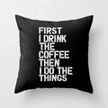 Axyaa Coffee Print Polyester Throw Pillow Case for Home Sofa Chair Decor