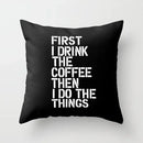 Axyaa Coffee Print Polyester Throw Pillow Case for Home Sofa Chair Decor