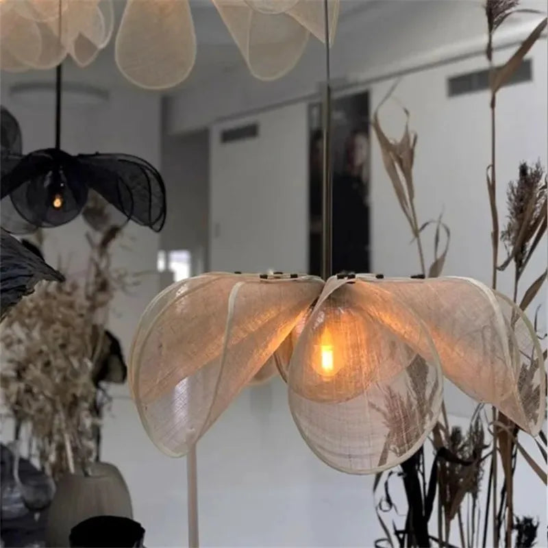 Axyaa Wabi Sabi LED Pendant Lamp: French Fabric Nordic Design for Home and Hotel