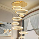 Axyaa Crystal Chandelier Stair Pendant Light for Modern Home Decor - Interior Lighting