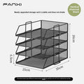 Axyaa 4-Tier Metal Mesh Desk Organizer for School and Office Storage