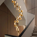 Axyaa Crystal Chandelier Stair Pendant Lamp Living Room Pendant Lights Interior Lighting