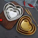 Axyaa Heart-shaped Snack Tray: Multi-size Stainless Steel Dessert Plate for Kitchen Storage