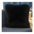 Axyaa Faux Wool Square Plush Throw Pillow with Cushion Core, for Bed, Sofa, or as Waist Headrest