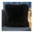 Axyaa Faux Wool Square Plush Throw Pillow with Cushion Core, for Bed, Sofa, or as Waist Headrest