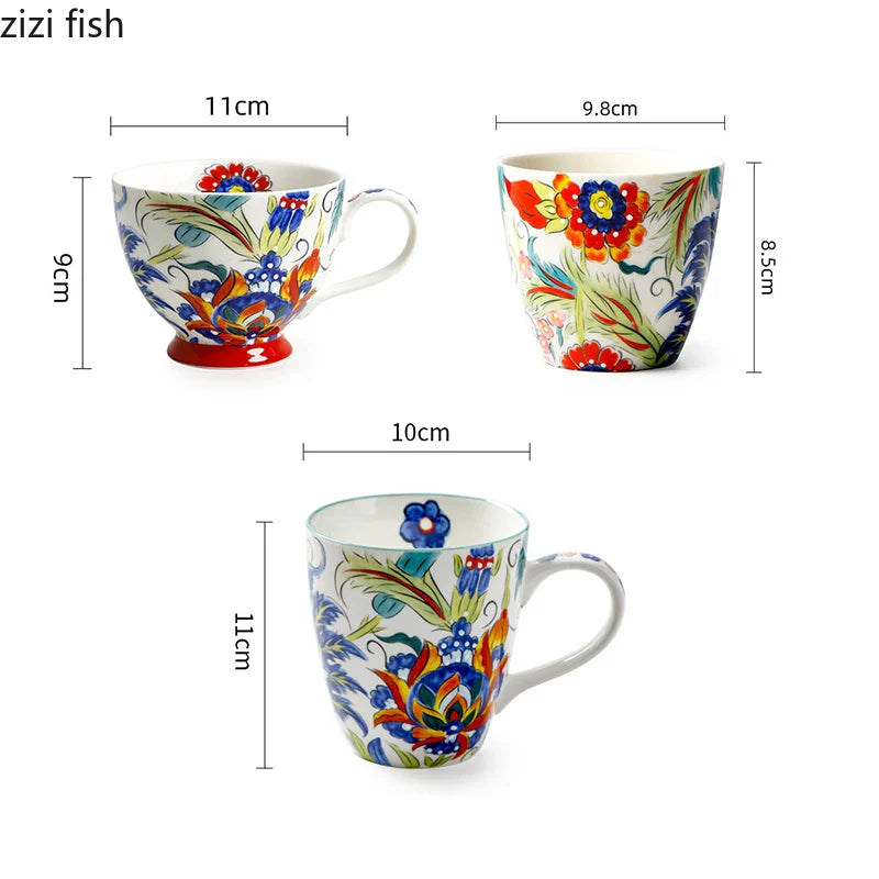 Axya Hand-painted Ceramic Coffee Mug with Creative Pattern