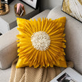 Axyaa Velvet Pink White 3D Chrysanthemum Throw Pillow Bouquet Model
