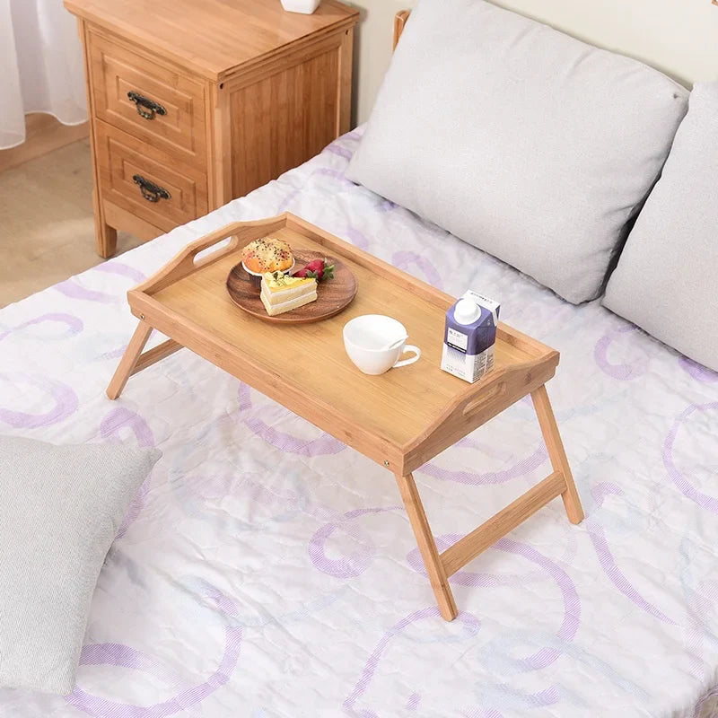 Bamboo Mini Dining Table for Breakfast & Dessert, Axyaa Living Room Bedroom Essential
