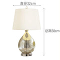 Axyaa Black Glass Table Lamps with Fabric Lampshade