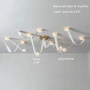 Axyaa Modern Brown Waistband Pendant Light with Artificial Marble Lampshade