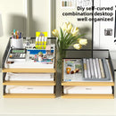 Axyaa Vintage Wood & Metal Letter Tray - Desk Organizer Paper Tray for Office