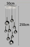 Axyaa Crystal Chandelier Stair Pendant Lamp Living Room Pendant Lights Interior Lighting