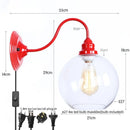 Axyaa Red LED Wall Lights: Industrial Vintage Bedroom Lamp for Hallway, Reading, and Bathroom