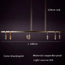 Axyaa Modern Luxury Copper LED Chandelier - Crystal Light Fixture