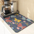 Butterfly Print Table Mat Coaster Set by Axyaa: Kitchen Accessories Absorbent Drying Mat