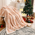 Axyaa Christmas Snowflake Double Layer Fleece Blanket: Thick & Cozy Sofa Bed Throw