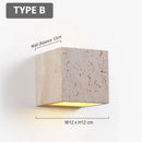 Axyaa Yellow Travertine Wall Lamp - Outdoor Waterproof Stone Sconce for Courtyard, Hallway, Stairs