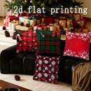 Axyaa Christmas Plaid & Snowflake Pillow Covers for Sofa, Bedroom, Car - Rectangular Back Cushion