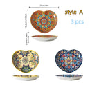 Axyaa Bohemian Ceramic Love Plate | Creative Vegetable Fruit Steak Plate | High-Value Tableware