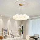 LED Chandeliers Milk White Glass Ball Pendant Lamps by Axyaa for Home Lighting Decor