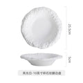 Axyaa Rock Pattern Ceramic Deep Plate - Premium White Restaurant Tableware