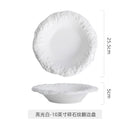 Axyaa Rock Pattern Ceramic Deep Plate - Premium White Restaurant Tableware