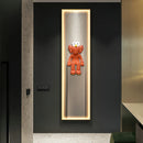 Axyaa Modern Crystal Porcelain Doll Bear LED Wall Light