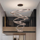 Axyaa Modern Stair Chandelier Pendant LED Ceiling Light for Living Room