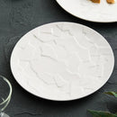 Axyaa Designer White Ceramic Flat and Round Plate Set for Home Cooking